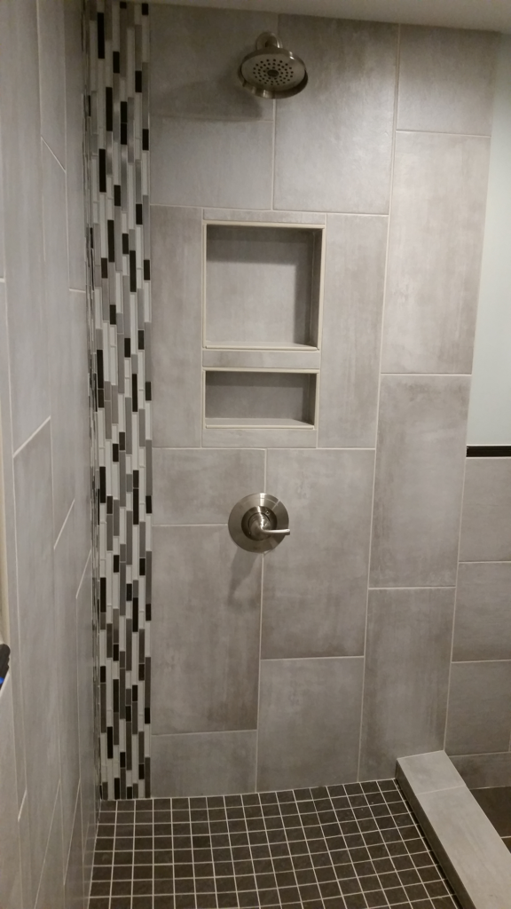 Custom basement bathroom remodel in Cary, NC - Fantasia Tile